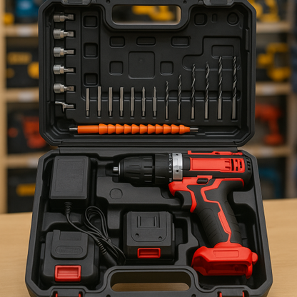 SET DE TALADRO 2 BATERIAS 21V 26 PZ